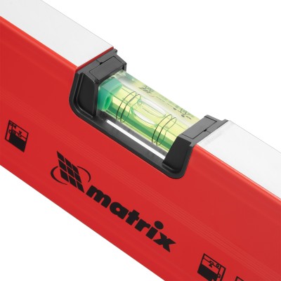 Уровень алюминиевый магнитный, 1200 мм, фрезерованный, 3 глазка (1 зеркальный) усиленный Matrix