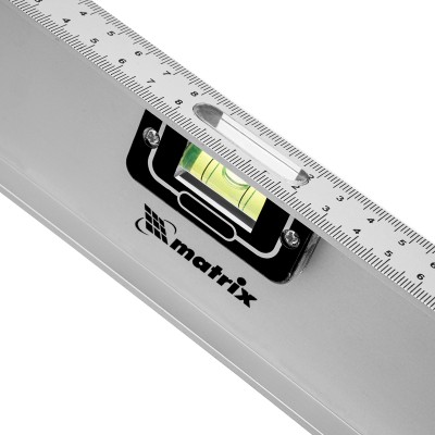 Уровень алюминиевый "Рельс", 800 мм, 3 глазка (1 поворотный) Matrix