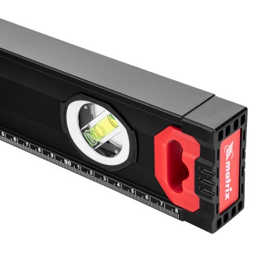 Уровень алюминиевый, усиленный, фрезерованный, 3 глазка, двухкомпонентные рукоятки, 1000 мм Matrix