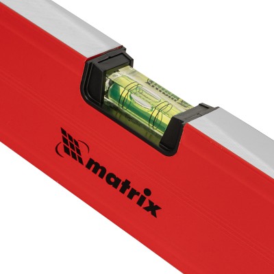 Уровень алюминиевый магнитный, 1500 мм, фрезерованный, 3 глазка (1 зеркальный) усиленный Matrix