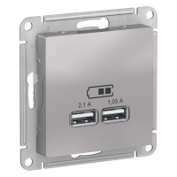 Розетка USB Schneider Electric AtlasDesign ATN000333 Алюминий