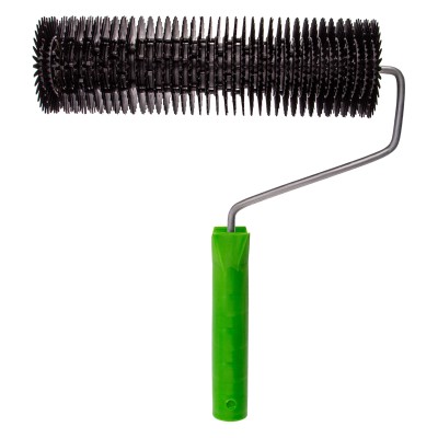 Валик игольчатый для наливных полов с ручкой, острая игла, 240 мм Сибртех