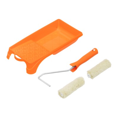 Малярный набор для фасадных работ: кювета 150 мм х 290 мм и мини-валик 110 мм Сибртех