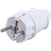 Вилка STEKKER PPG16-42-201 прямая с заземляющим контактом, ABS пластик 250В, 16A, IP20, белая 32851 Вилка STEKKER PPG16-42-201 прямая с заземляющим контактом, ABS пластик 250В, 16A, IP20, белая 32851