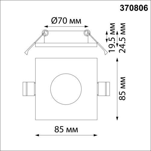 370806 SPOT NT22 329 хром Светильник встраиваемый влагозащищенный IP44 GU10 50W 220V AQUA Novotech