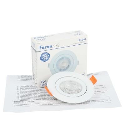 Светодиодный светильник Feron.ONE AL540 встраиваемый 7W 4000K белый "круг"