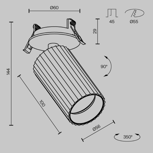 Встраиваемый светильник Technical C110CL-01-GU10-BS