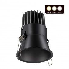 358911 SPOT NT22 229 черный Встраиваемый светодиодный светильник с переключателем цветовой температуры IP20 LED 3000К4000К6000К 18W 220V LANG Novotech