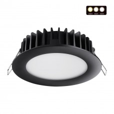 358951 SPOT NT22 230 черный Встраиваемый светодиодный светильник с переключателем цветовой температуры IP20 LED 3000К4000К6000К 15W 220V LANTE Novotech