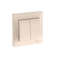 GLOSSA 2-клавишный ВЫКЛЮЧАТЕЛЬ, сх.5, 10АХ, в сборе, быстрозажим. клем., БЕЖЕВЫЙ GLOSSA 2-клавишный ВЫКЛЮЧАТЕЛЬ, сх.5, 10АХ, в сборе, быстрозажим. клем., БЕЖЕВЫЙ