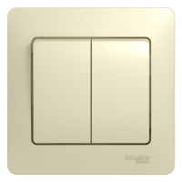 GLOSSA 2-клавишный ВЫКЛЮЧАТЕЛЬ, сх.5, 10АХ, в сборе, БЕЖЕВЫЙ GLOSSA 2-клавишный ВЫКЛЮЧАТЕЛЬ, сх.5, 10АХ, в сборе, БЕЖЕВЫЙ