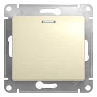 GLOSSA 1-клавишный ПЕРЕКЛЮЧАТЕЛЬ с подсветкой, сх.6а, 10АХ, механизм, БЕЖЕВЫЙ