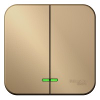 BLANCA О/У 2-клавишный ВЫКЛЮЧАТЕЛЬ (сх.5) с подсветкой, 10А, 250В, ТИТАН BLANCA О/У 2-клавишный ВЫКЛЮЧАТЕЛЬ (сх.5) с подсветкой, 10А, 250В, ТИТАН