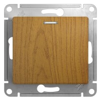 GLOSSA 1-клавишный ПЕРЕКЛЮЧАТЕЛЬ с подсветкой, сх.6а, 10АХ, механизм, ДУБ