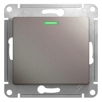 GLOSSA 1-клавишный ПЕРЕКЛЮЧАТЕЛЬ с подсветкой, сх.6а, 10AX, механизм, ПЛАТИНА