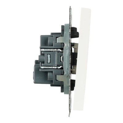 Выключатель 2-клавишный самовозвратный (механизм), STEKKER. 250В, 10А, серия Эмили, RSW10-5113-01, белый фарфор, soft touch 50325