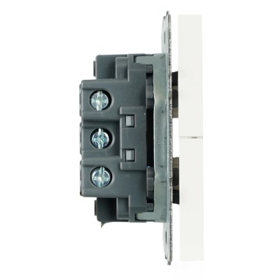 Выключатель 2-клавишный самовозвратный (механизм), STEKKER. 250В, 10А, серия Эмили, RSW10-5113-01, белый фарфор, soft touch 50325