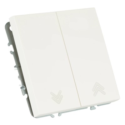 Выключатель 2-клавишный самовозвратный (механизм), STEKKER. 250В, 10А, серия Эмили, RSW10-5113-01, белый фарфор, soft touch 50325