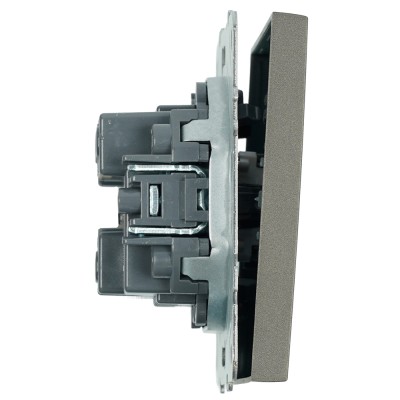 Выключатель 1-клавишный (механизм), STEKKER, 250В, 10А, серия Эмили, RSW10-5103-09, антрацит, soft touch 49917