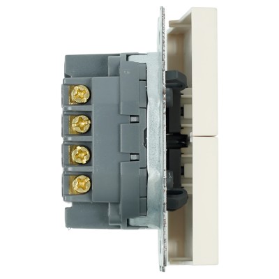 Переключатель перекрестный 2-клавишный (механизм), STEKKER, 250В, 10А, серия Эмили, RSW10-5111-08, кашемир, soft touch 50165