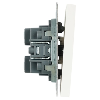 Выключатель 1-клавишный самовозвратный (механизм), STEKKER, 250В, 10А, серия Эмили, RSW10-5112-01, белый фарфор, soft touch 50324