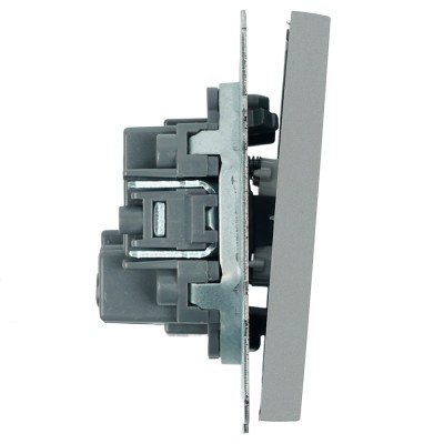 Выключатель 2-клавишный самовозвратный (механизм), STEKKER, 250В, 10А, серия Эмили, RSW10-5113-10, платиново-серый, soft touch 50329