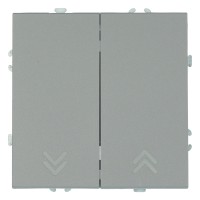 Выключатель 2-клавишный самовозвратный (механизм), STEKKER, 250В, 10А, серия Эмили, RSW10-5113-10, платиново-серый, soft touch 50329