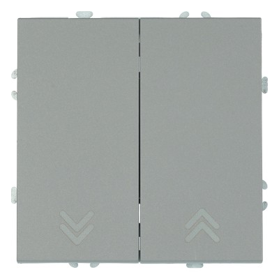 Выключатель 2-клавишный самовозвратный (механизм), STEKKER, 250В, 10А, серия Эмили, RSW10-5113-10, платиново-серый, soft touch 50329