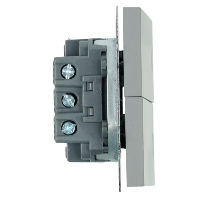 Выключатель 2-клавишный самовозвратный (механизм), STEKKER, 250В, 10А, серия Эмили, RSW10-5113-10, платиново-серый, soft touch 50329