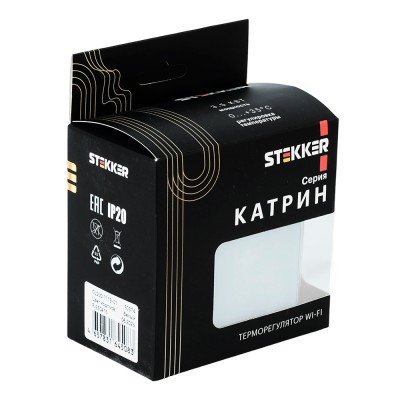 Терморегулятор сенсорный STEKKER GLS00-7119-01, серия Катрин, с подсветкой (белый), тип установки - скрытый, размер изделия 71*71*46мм., цвет белый, материал изделия ABS пластик, латунь. Номинальное напряжение 250 , номинальный ток 16А, IP20