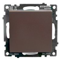 Переключатель перекрестный 1-клавишный (механизм), STEKKER GLS10-7110-04, 250V, 10А, серия Катрин, шоколад 49180 Переключатель перекрестный 1-клавишный (механизм), STEKKER GLS10-7110-04, 250V, 10А, серия Катрин, шоколад 49180