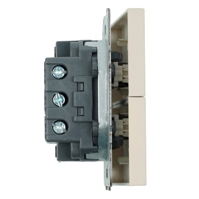 Переключатель 2-клавишный (механизм), STEKKER, 250В, 10А, серия Эмили, RSW10-5107-08, кашемир, soft touch 49895