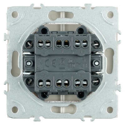 Переключатель 2-клавишный (механизм), STEKKER, 250В, 10А, серия Эмили, RSW10-5107-08, кашемир, soft touch 49895