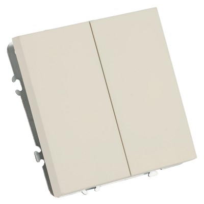 Переключатель 2-клавишный (механизм), STEKKER, 250В, 10А, серия Эмили, RSW10-5107-08, кашемир, soft touch 49895