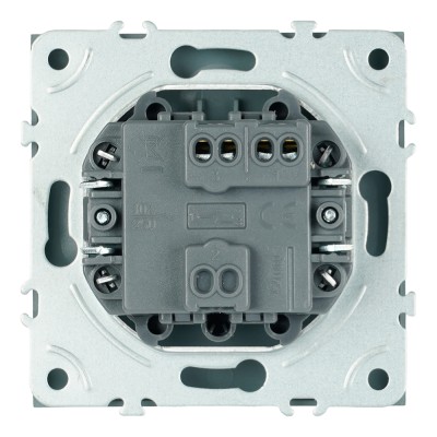 Выключатель 1-клавишный самовозвратный (механизм), STEKKER, 250В, 10А, серия Эмили, RSW10-5112-10, платиново-серый, soft touch 50328