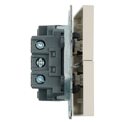 Выключатель 2-клавишный (механизм), STEKKER, 250В, 10А, серия Эмили, RSW10-5104-08, кашемир, soft touch 49892