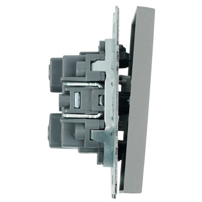 Выключатель 1-клавишный самовозвратный (механизм), STEKKER, 250В, 10А, серия Эмили, RSW10-5112-10, платиново-серый, soft touch 50328