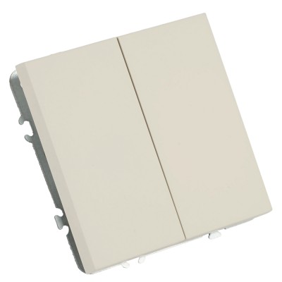 Выключатель 2-клавишный (механизм), STEKKER, 250В, 10А, серия Эмили, RSW10-5104-08, кашемир, soft touch 49892