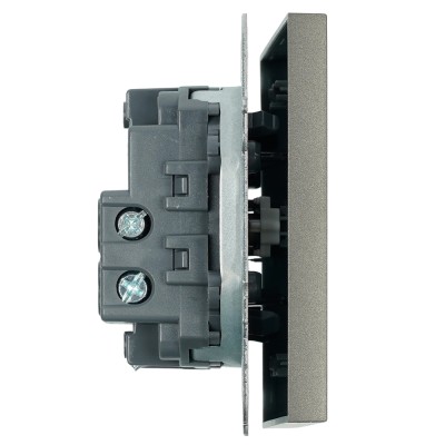 Переключатель 1-клавишный (механизм), STEKKER, 250В, 10A, серия Эмили, RSW10-5105-09, антрацит, soft touch 49919