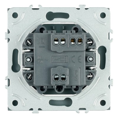 Переключатель 1-клавишный (механизм), STEKKER, 250В, 10A, серия Эмили, RSW10-5105-09, антрацит, soft touch 49919