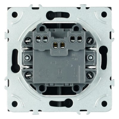 Выключатель 2-клавишный самовозвратный (механизм), STEKKER, 250В, 10А, серия Эмили, RSW10-5113-05, черный уголь, soft touch 50327