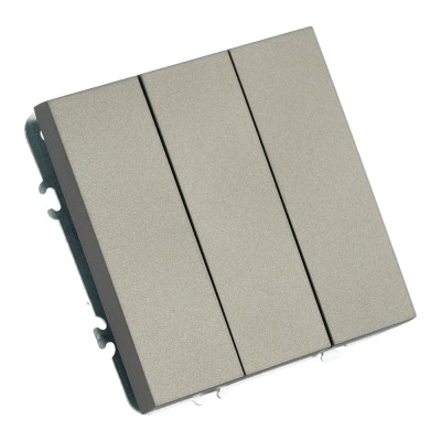 Выключатель 3-клавишный (механизм), STEKKER, 250В, 10А, серия Эмили, RSW10-5108-09, антрацит, soft touch 49922