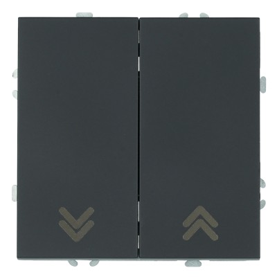 Выключатель 2-клавишный самовозвратный (механизм), STEKKER, 250В, 10А, серия Эмили, RSW10-5113-05, черный уголь, soft touch 50327