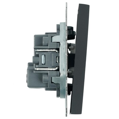 Выключатель 2-клавишный самовозвратный (механизм), STEKKER, 250В, 10А, серия Эмили, RSW10-5113-05, черный уголь, soft touch 50327