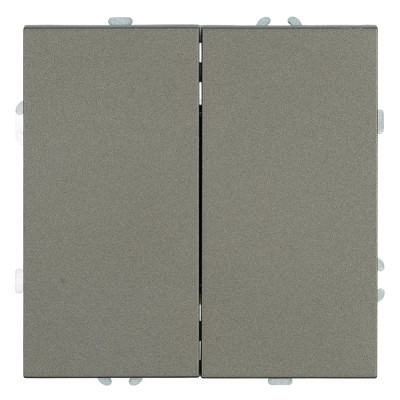 Выключатель 2-клавишный (механизм), STEKKER, 250В, 10А, серия Эмили, RSW10-5104-09, антрацит, soft touch 49918