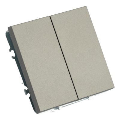 Выключатель 2-клавишный (механизм), STEKKER, 250В, 10А, серия Эмили, RSW10-5104-09, антрацит, soft touch 49918