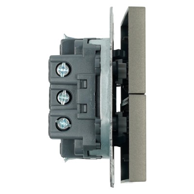 Выключатель 2-клавишный (механизм), STEKKER, 250В, 10А, серия Эмили, RSW10-5104-09, антрацит, soft touch 49918