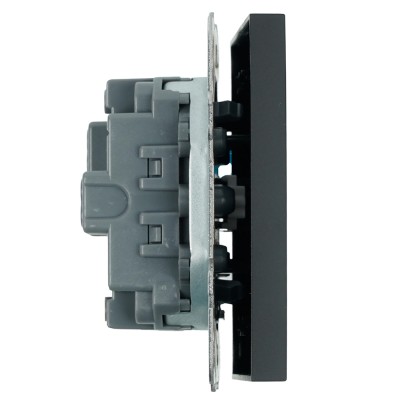 Выключатель 1-клавишный самовозвратный (механизм), STEKKER, 250В, 10А, серия Эмили, RSW10-5112-05, черный уголь, soft touch 50326