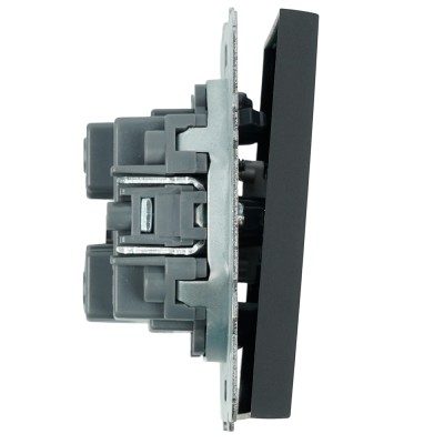 Выключатель 1-клавишный самовозвратный (механизм), STEKKER, 250В, 10А, серия Эмили, RSW10-5112-05, черный уголь, soft touch 50326