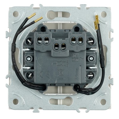 Выключатель 2-клавишный c индикатором (механизм), STEKKER, 250В, 10А, серия Эмили, RSW10-5102-08, кашемир, soft touch 49890